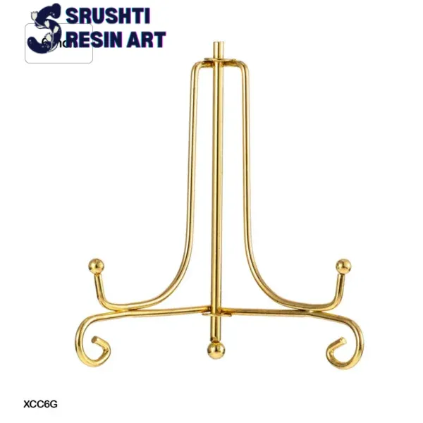 6 inch metal stand foldable golden colour