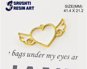 heart shaped bezel with wings for pendant