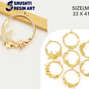 ocean theme pendent bezel gold