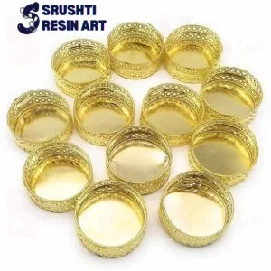 Tealight Candle Holder Golden Metal Netted Katori