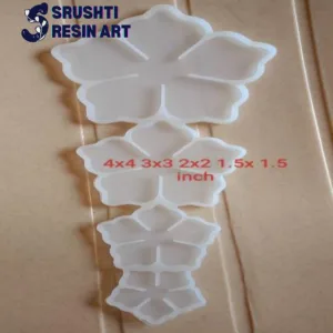 4in1 silicone 3D flower mould for resin art