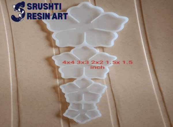 4in1 silicone 3D flower mould for resin art