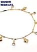 golden chain with diamond stones & heart beads