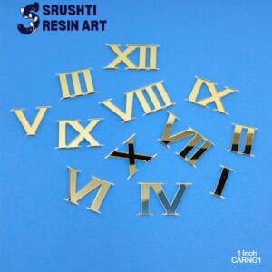CLOCK ACRYLIC ROMAN 1″ (Inch) NUMBERS GOLD (1-to-12)