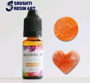 ALCOHOL INK ORANGE YELLOW COLOR'S USAGE IN RESIN ART