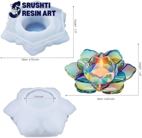 Tealight Candle Holder Silicone Mould Lotus Shape 5 Inch (RM201)