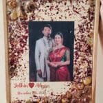 wedding garland preservation in resin teakwood frames