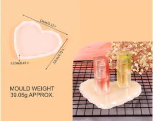 SM0143 5 Diamond Cut Heart Coaster Mould
