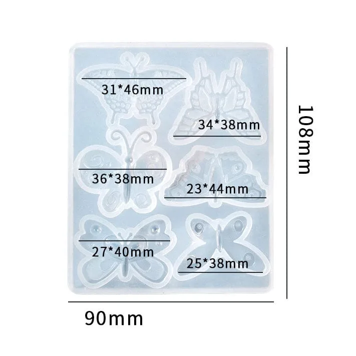 SM0288 6 Cavity 3D Butterfly Silicone Mould for Resin Art
