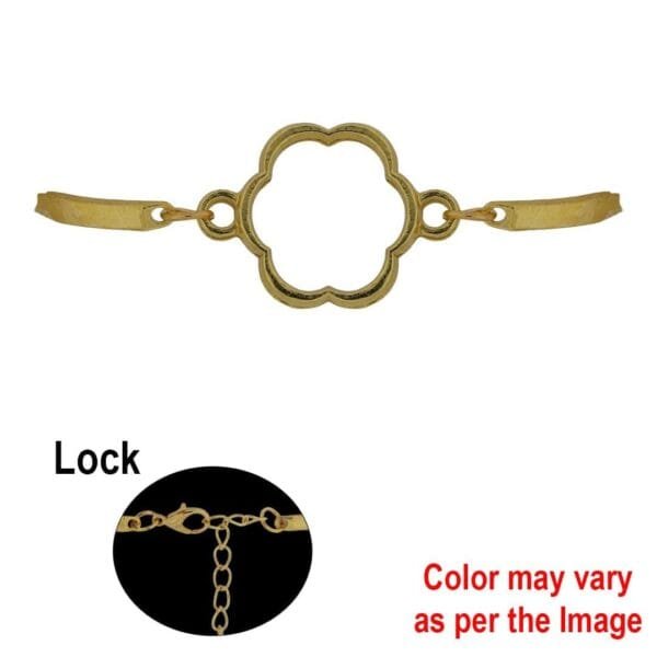 Flower shape bracelet bezels for resin art golden colour