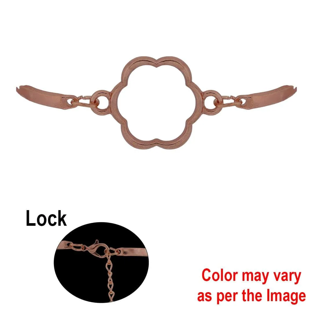 Flower shape bracelet bezels for resin art rosegold colour