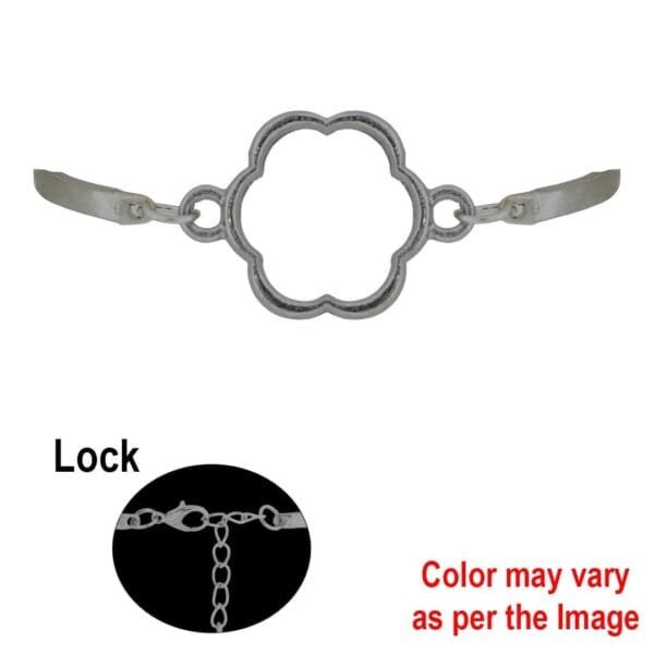 Flower shape bracelet bezels for resin art silver colour