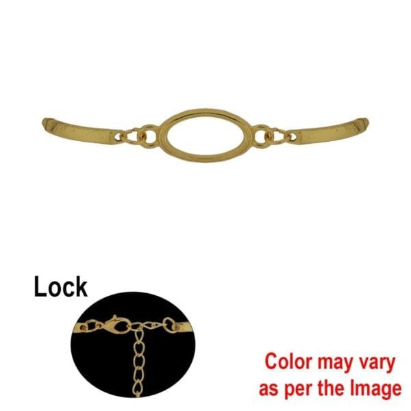 Oval/Eye Bracelet Bezel with Chain Gold Colour