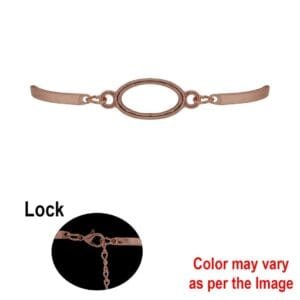 Oval/Eye Bracelet Bezel with Chain Rose Gold Colour