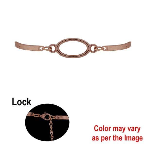 Oval/Eye Bracelet Bezel with Chain Rose Gold Colour