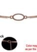 Oval/Eye Bracelet Bezel with Chain Rose Gold Colour