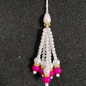 Dark Pink & White Pearl Tassels for Car Hangings or other DIY Crafts