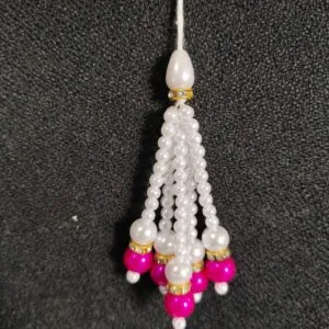 Dark Pink & White Pearl Tassels for Car Hangings or other DIY Crafts (Latkan)
