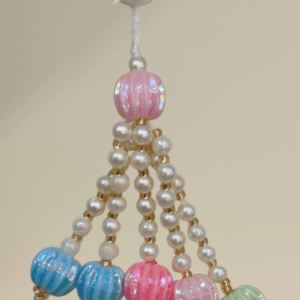 Pearl/Moti Round Tassels With Multicolour Beads for Hanging DIY Crafts