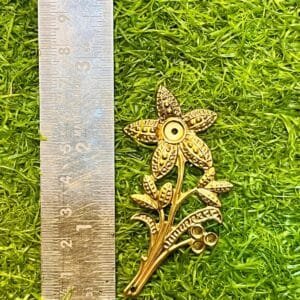 2 Pcs Metal Flower & Leaves 6.5cm Charm
