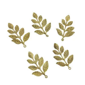 4 Pcs Metal Leaf Branches 4.5cm Charm – B