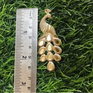 2 Pcs Metal Golden Peacock 2.5 inch Charm