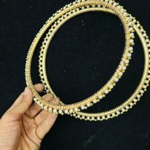 6″ Inch Golden Pearl Ring for Pooja Thali Decoration