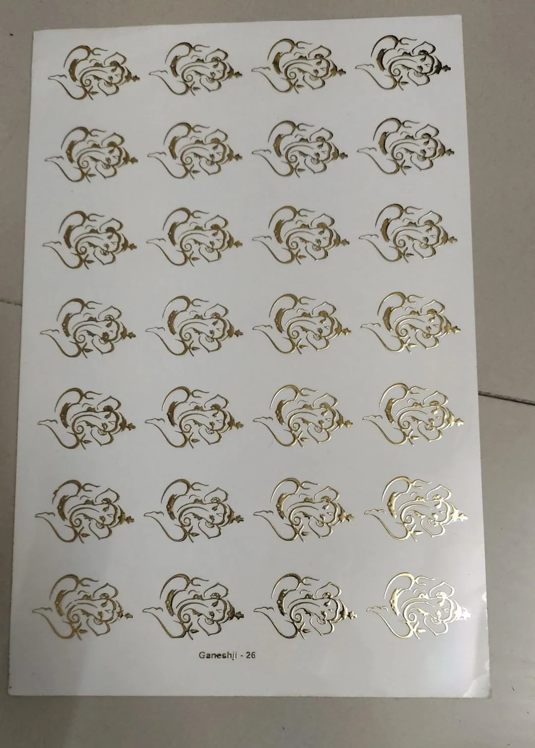 Ganesha Resin Embossed Stickers (B) A5