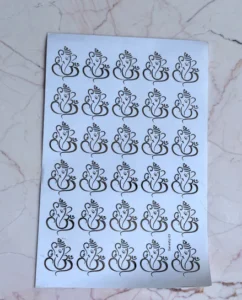 ganesha_golden_resin_Sticker_embossed