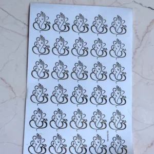 Ganesha Resin Embossed Stickers A5 Sheet