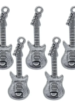Metal Craft Charms – Guitar Design (5 Pcs) | MC-3143 | 3CM Each (Silver)