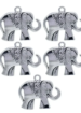 Metal Craft Charms – 5 Pcs Elephant – MC-4637 (Silver Colour)