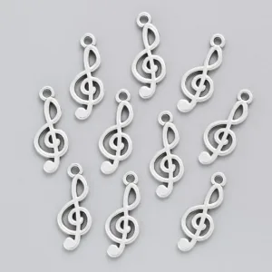 Metal Music Symbol Craft Charms – Set of 10