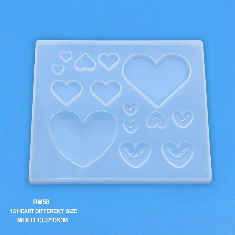 RM58 SILICONE MOLD 13.5*12CM 13 Hearts Big Mould