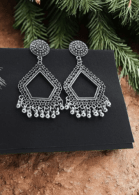 Silver imported jhumka pentagon (A)