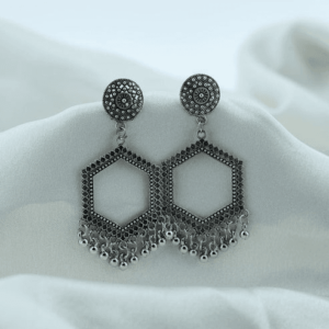 Jhumka Bezel Hexagon (Silver) – B | Resin Jewellery Making Base