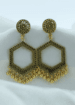Oxidized Gold Jhumka Design 16 Hexagon