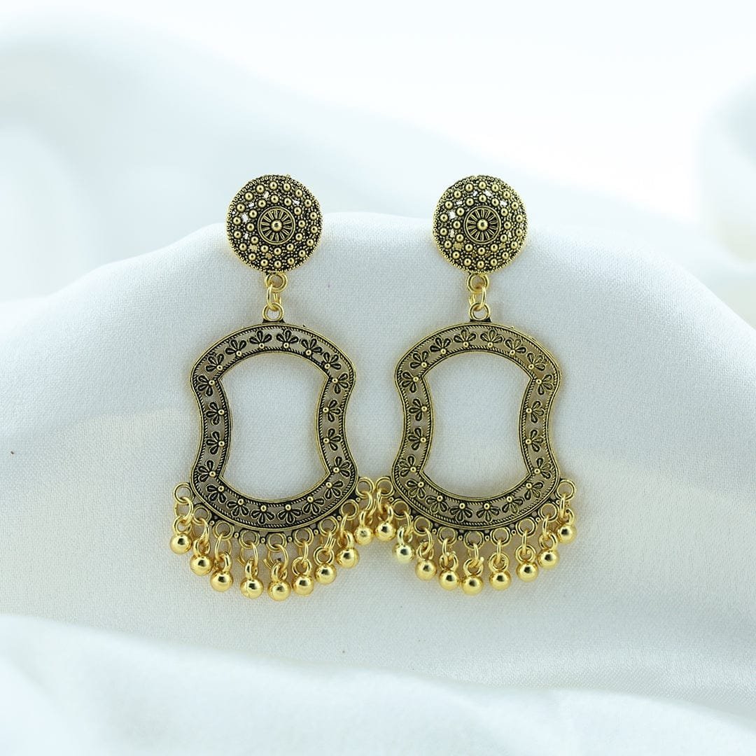 Oxidized Gold Jhumka Designer - D