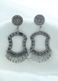 Oxidized Silver Jhumka Designer - D