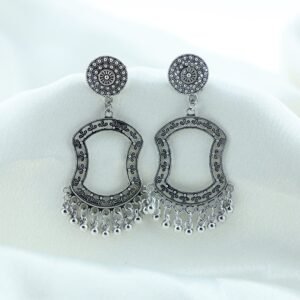 Oxidized Silver Jhumka Designer - D
