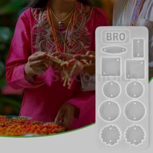 BRO Rakhi / Bracelet Big Size Silicone Mould for Resin Art (Round Agate - 10 Cavity )