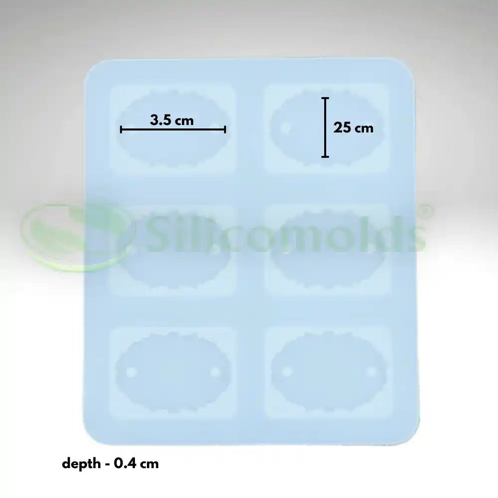 Rakhi / Bracelet Silicone Mould for Resin Art (Oval Agate - 6 Cavity ) - Image 2