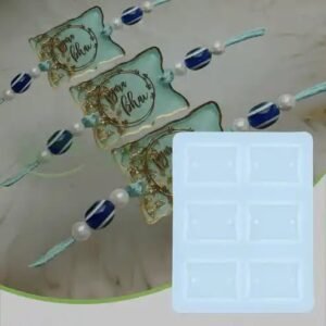 Rakhi / Bracelet Silicone Mould for Resin Art (Rectangle Agate - 6 Cavity )