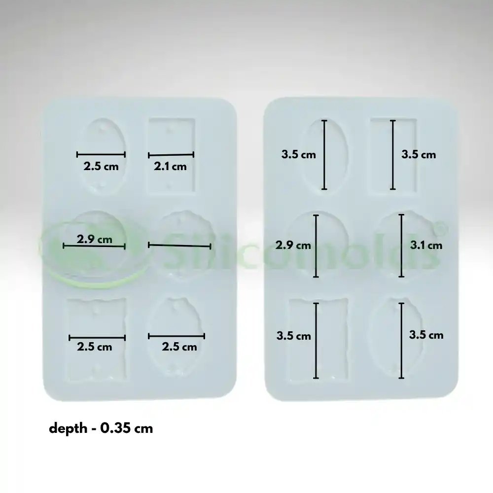 Rakhi / Bracelet Silicone Mould for Resin Art (Mix Shapes - 6 Cavity ) - Image 2