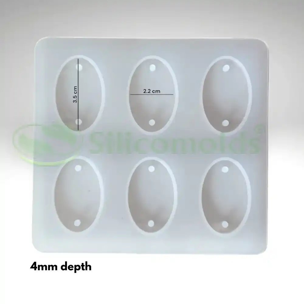 Rakhi / Bracelet Silicone Mould for Resin Art ( Oval - 6 Cavity) - Image 2