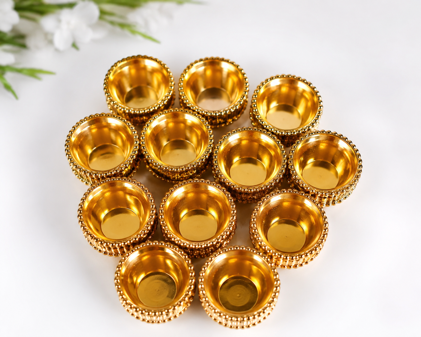 Golden Katori Set (2.5CM Diameter) 24 Pcs